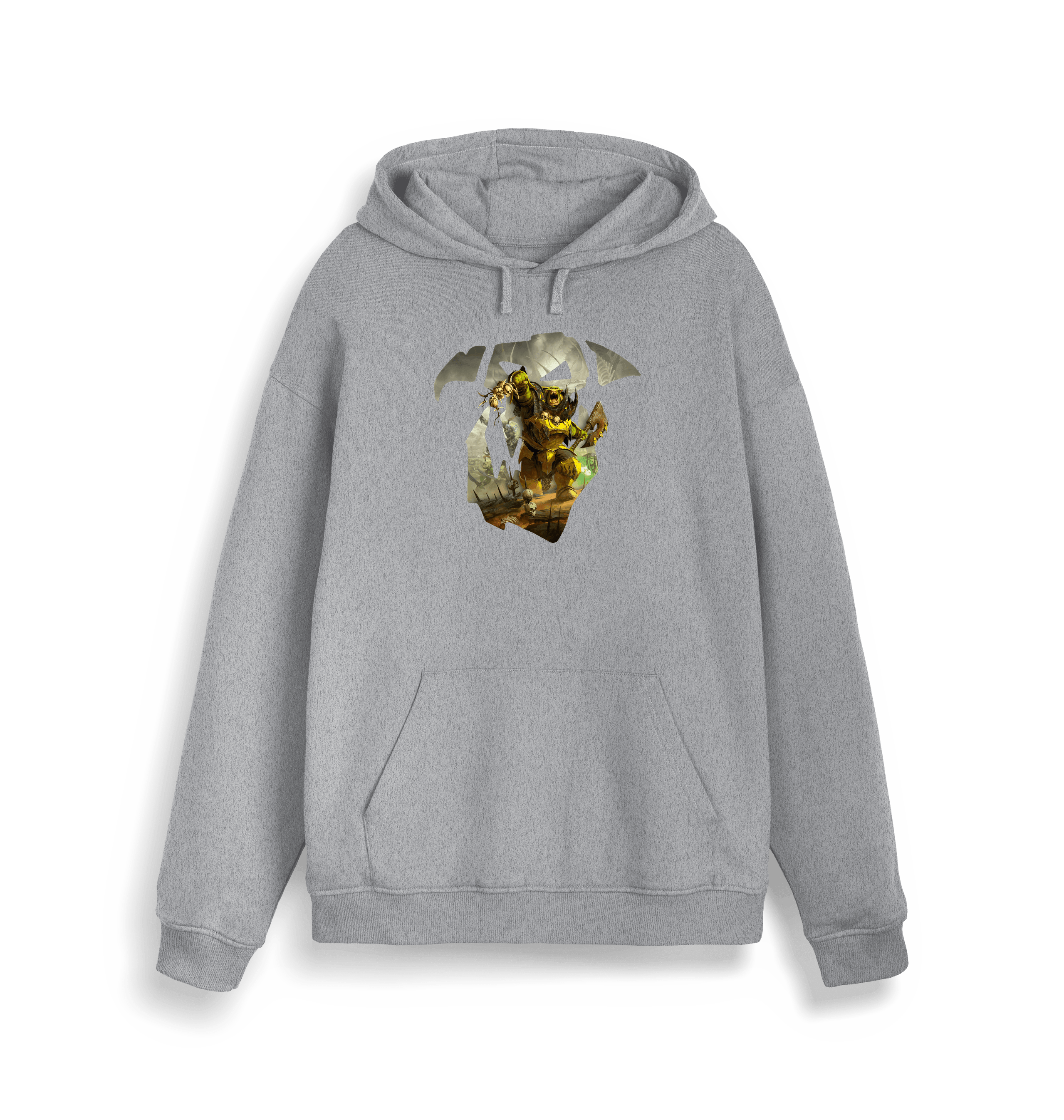 Heather Grey Printed Sweater Front